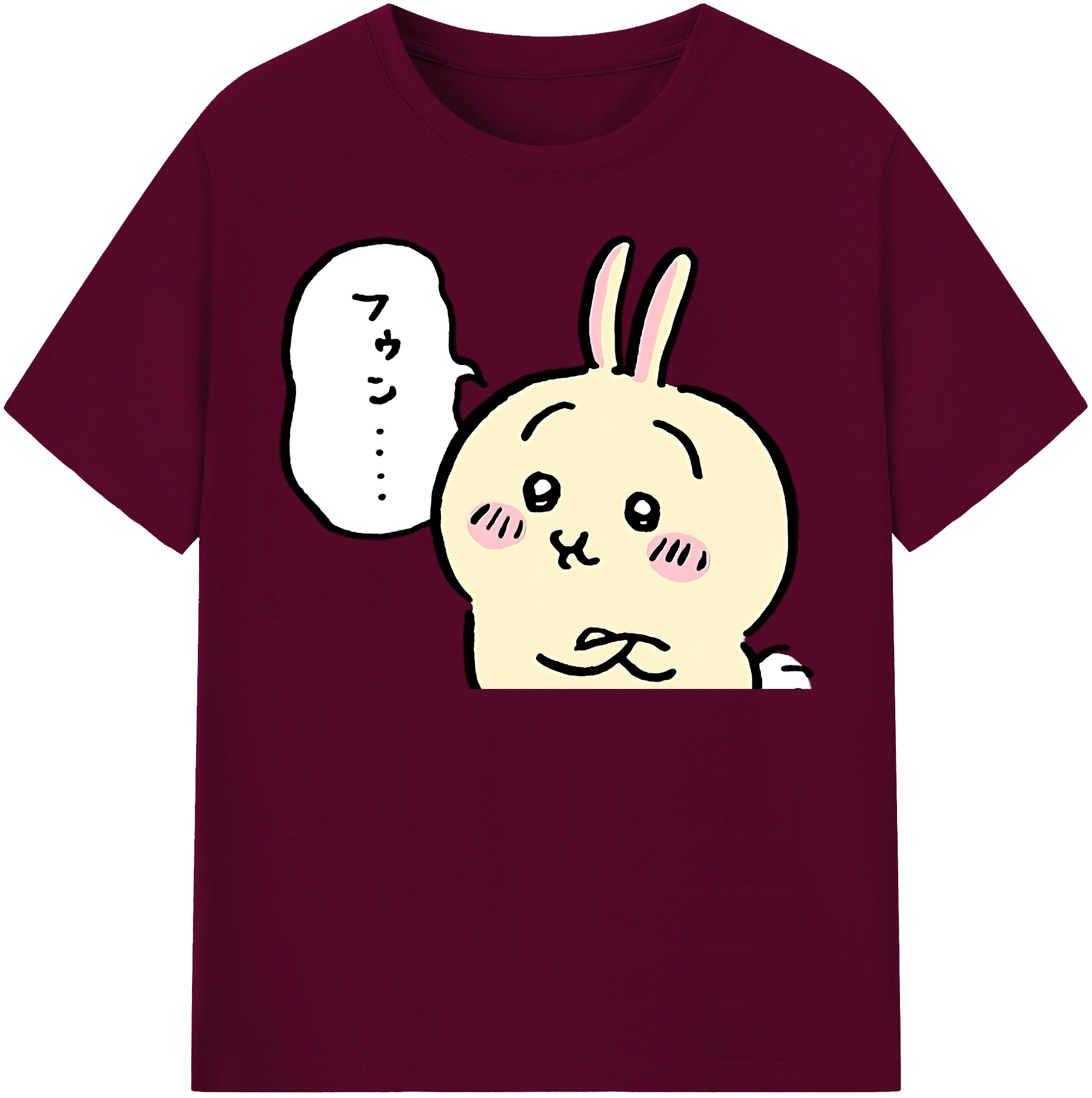 （画像用） ちいかわ うさぎ Chii-kawa usagi レディースカジュアルプリントTシャツ（綿100％）